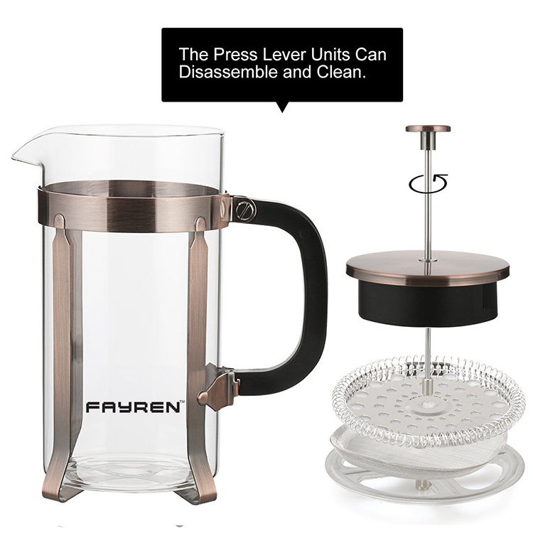 New Fashion and Top quality Borosilicate coffee french press and glass tea maker