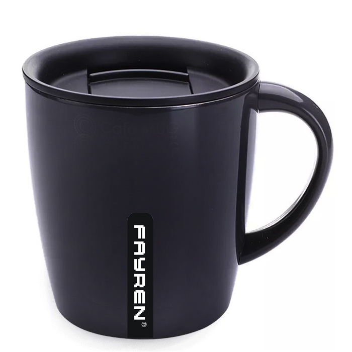 Stainless Steel Coffee Mug with Lid and Handle Lightweight Food Grade Silicone & PP BPA Free