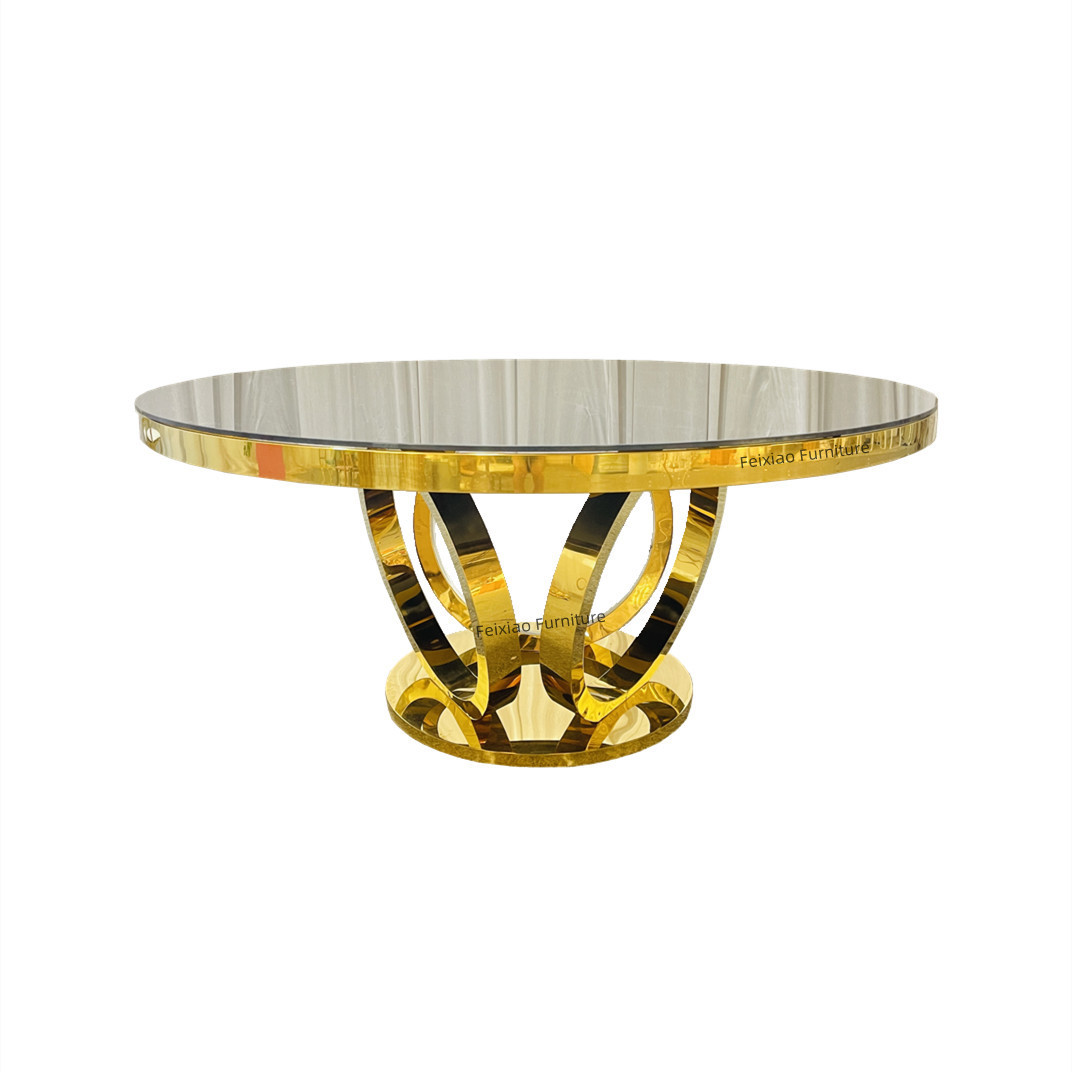 Luxury Modern Design Round Dining Table  Glass Top Home Furniture Wedding Table Dining Tables Hotel Furniture