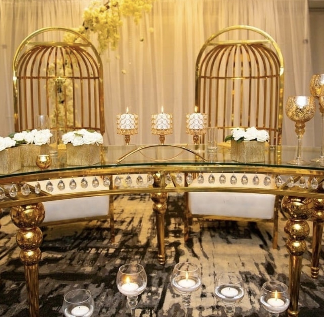 New Design Banquet Wedding Queen Golden Throne Birdcage Chair Sofa Chair Decorative For Party