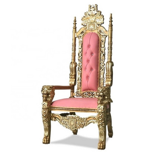 Events Wedding Luxury Royal King And Queen Lion Chair Gold Throne Chair