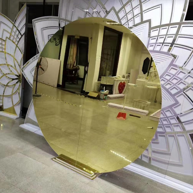 Wedding Furniture Acrylic Round Design Gold Mirror Backdrops Decoration for Wedding/Party/Events