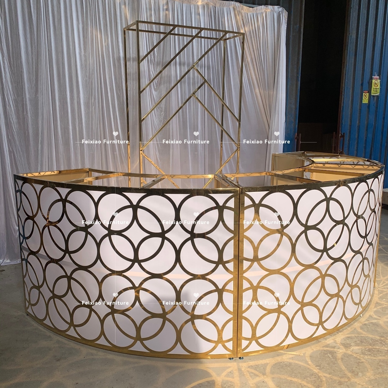 Outdoor Party Events Rental Furniture stainless steel frame  bar table counter design for events