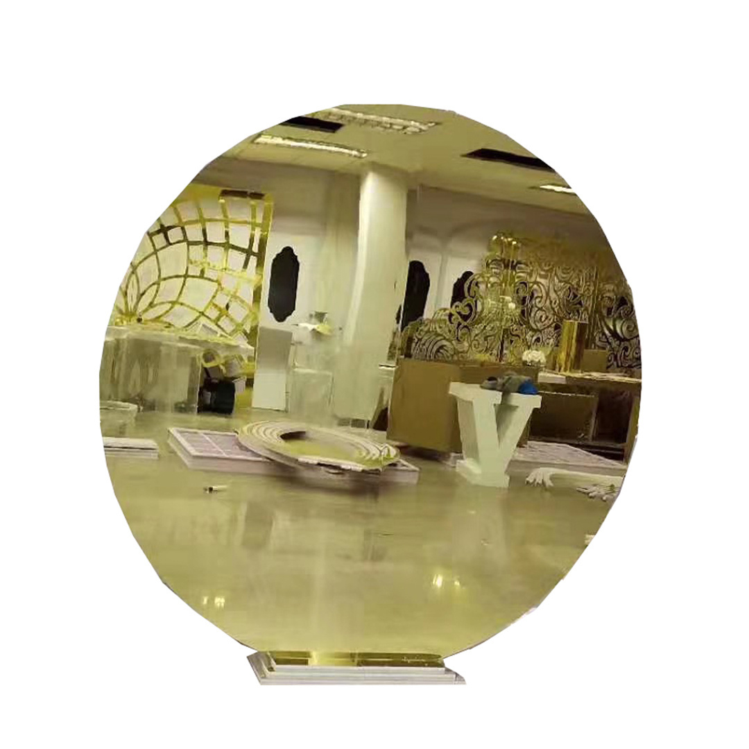 Wedding Furniture Acrylic Round Design Gold Mirror Backdrops Decoration for Wedding/Party/Events