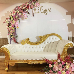 Royal party wedding high back throne chair in gold color