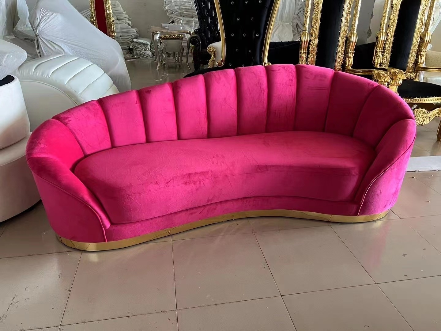 hot sale gold leather sofa wedding sofa royal wedding piano sofa