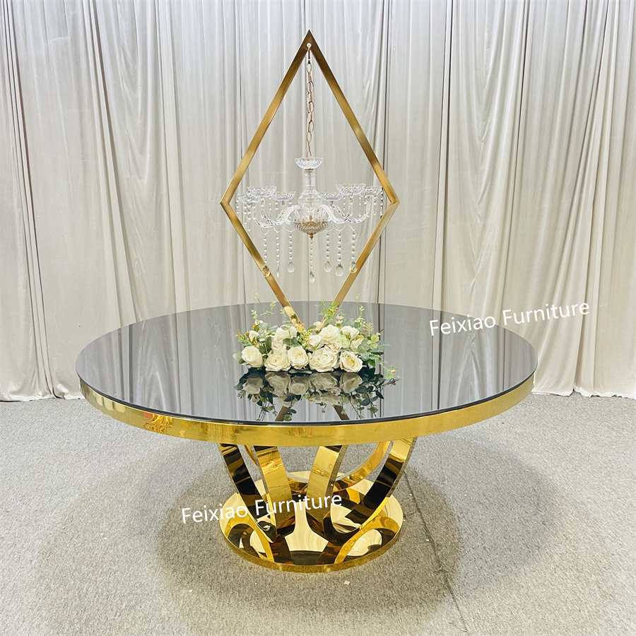 Luxury Modern Design Round Dining Table  Glass Top Home Furniture Wedding Table Dining Tables Hotel Furniture