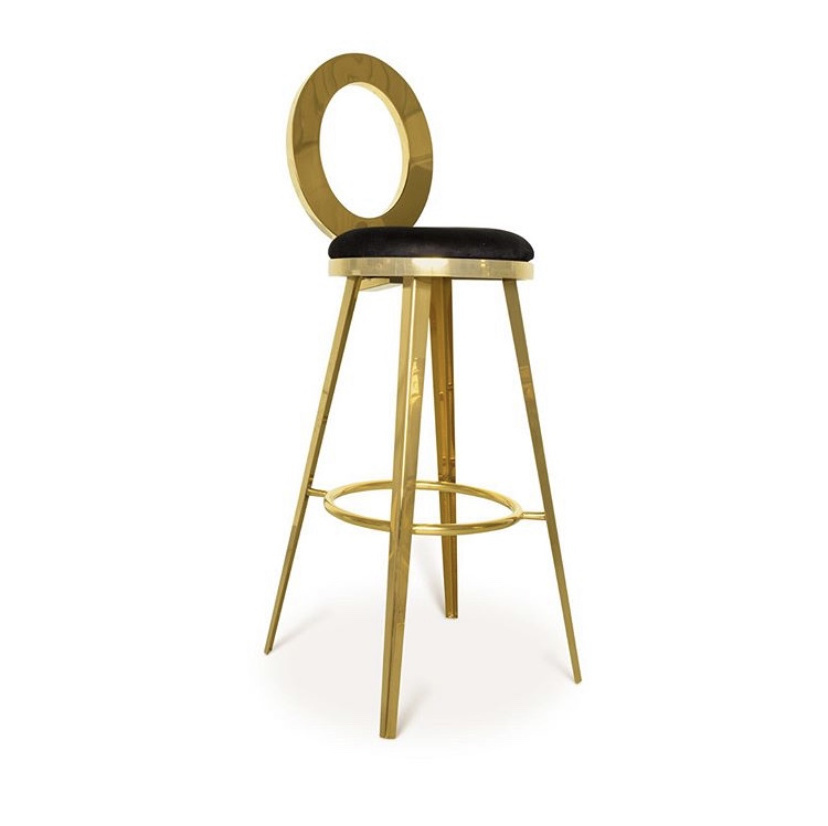 Modern Bar furniture Used Cheap Stainless Steel Gold high bar chair for sale