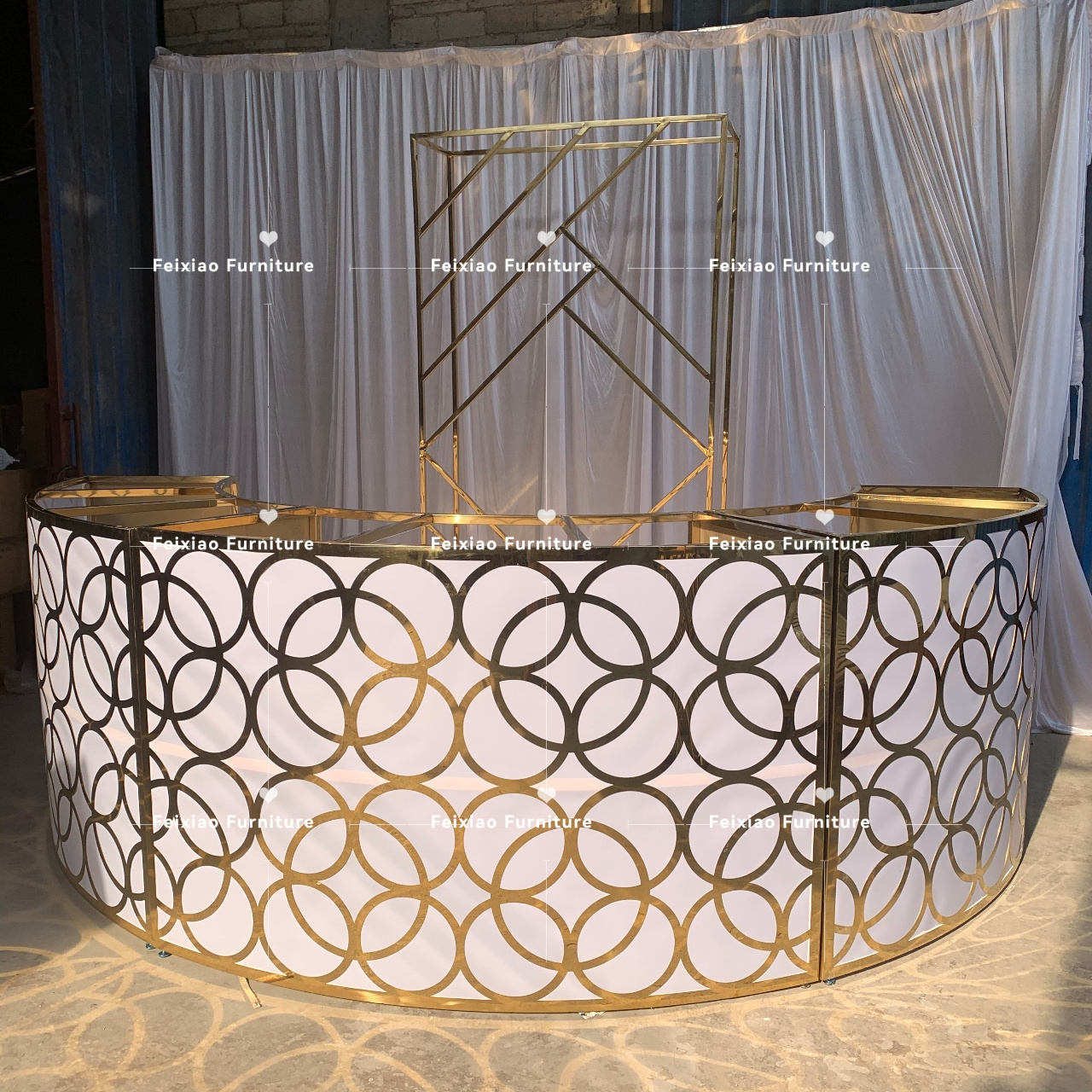 Outdoor Party Events Rental Furniture stainless steel frame  bar table counter design for events