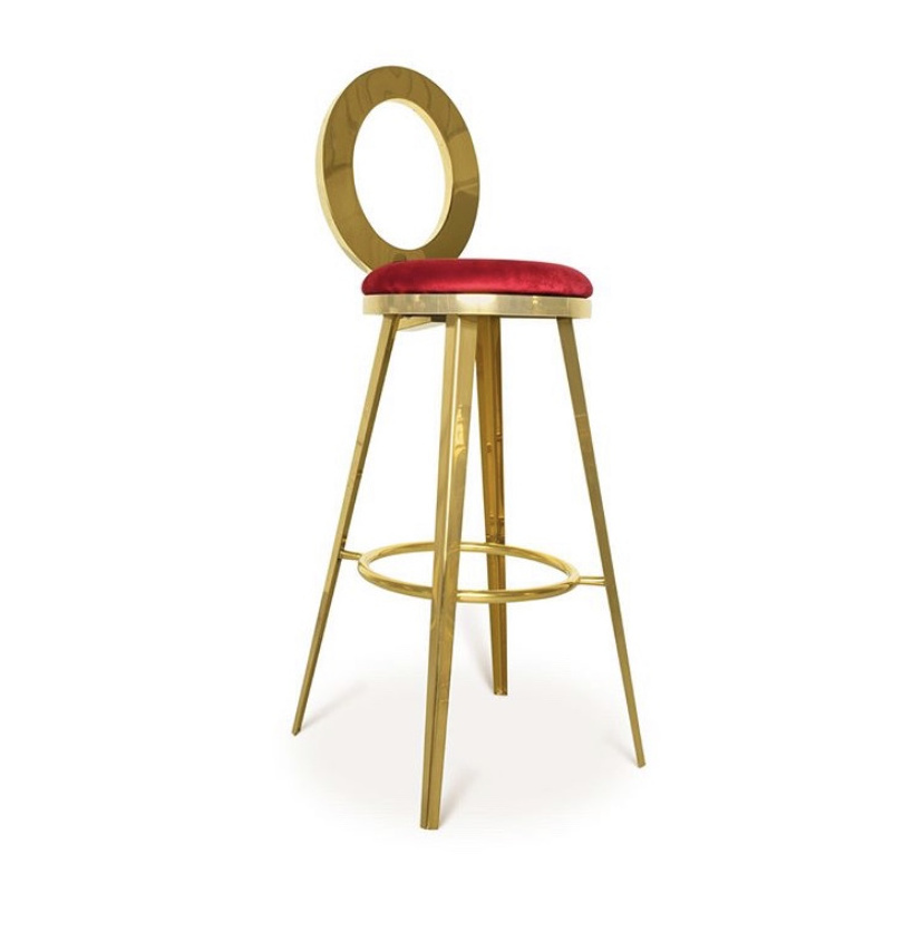 Modern Bar furniture Used Cheap Stainless Steel Gold high bar chair for sale