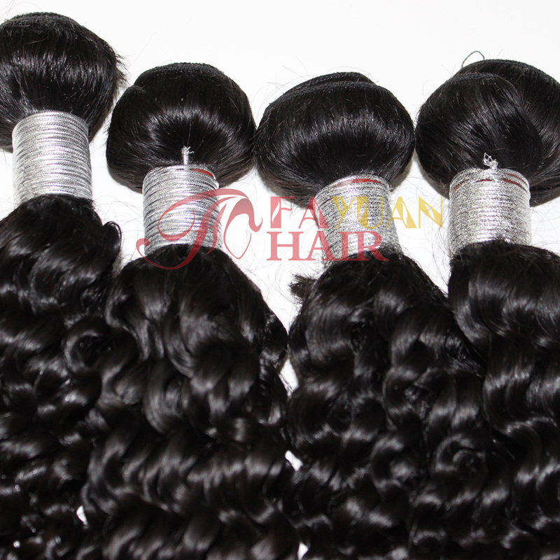 raw virgin human hair bundle full culticles color #1b hair extensions Filipino Kinky Curly Raw Hair