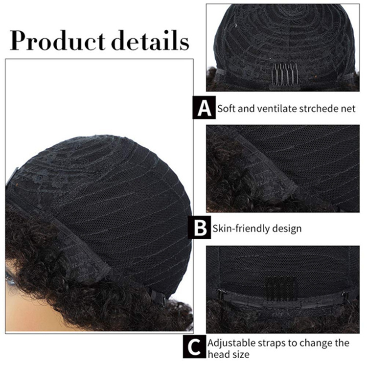 Cheap 150% Density Eurasian Double Drawn Afro Curly Vietnamese Bundles Pixie Curls Virgin Human Hair Lace Curl Short Wigs