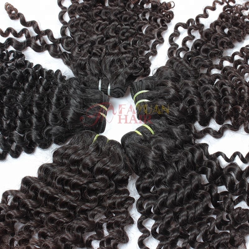 raw virgin human hair bundle full culticles color #1b hair extensions Filipino Kinky Curly Raw Hair