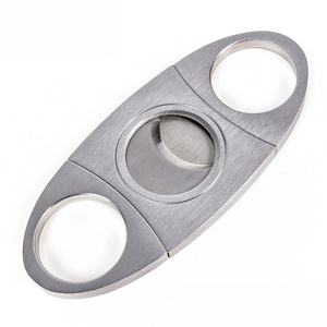 Wholesale Custom Logo Stainless Steel Cigar Cutter Portable Sharp Double Blade Cigar Scissors Cigar Tool For Smoker