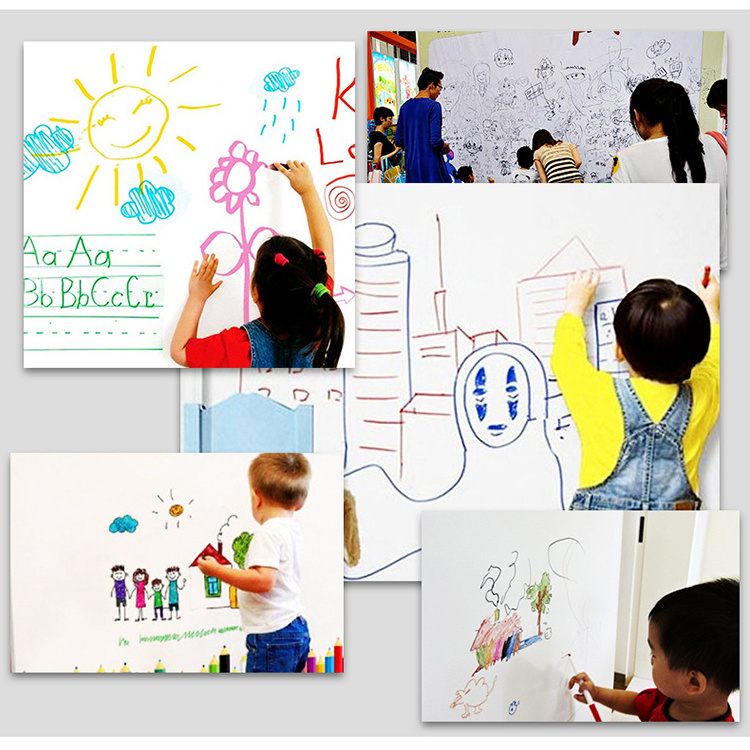 Customized Wall Mounted Flexible Magnetic Whiteboard Sheet Dry Erase Wall Drawing Doodling White Board Wholesale