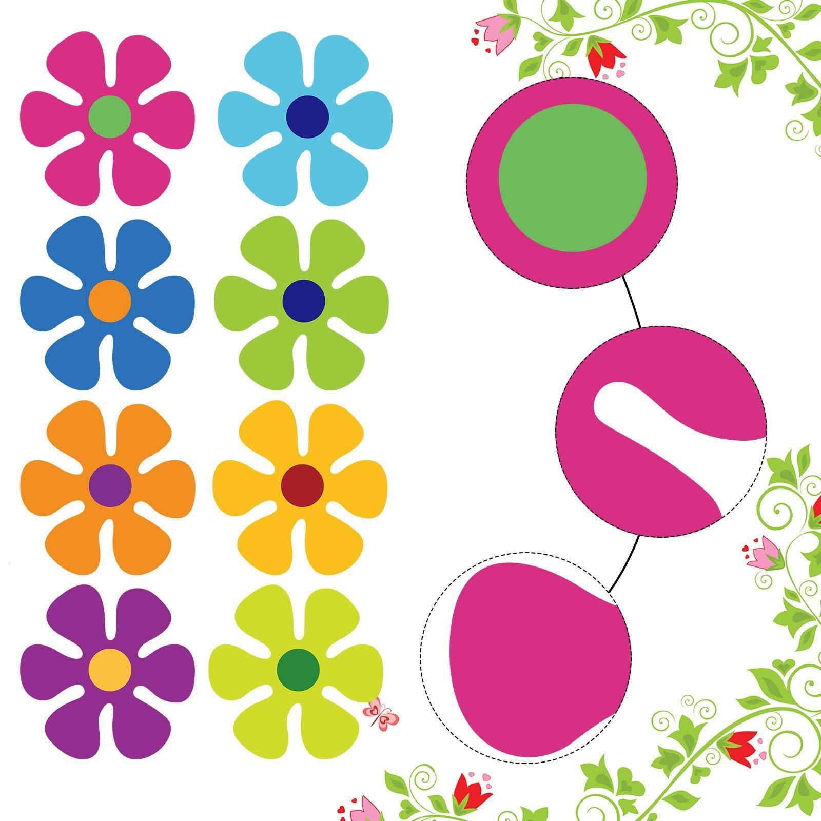 Magnetic Flower Decals Fridge Magnet Multi-Color Flower Cutout Magnet for Car Home Wall Whiteboard Refrigerator