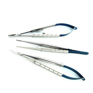 3 Castroviejo 7" 18cm Micro Surgery Suture Forceps / Scissors / Needle Holder Curved / TC Forceps