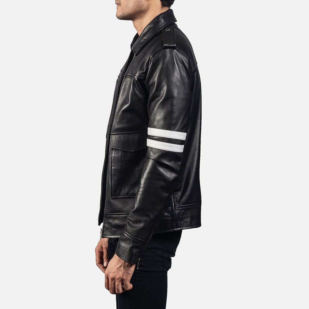 Best Selling Low Price 100% Leather Jacket For Men Custom Made With Label Of Buyer In Low Price High Quality