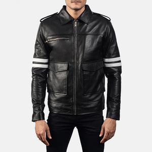 Best Selling Low Price 100% Leather Jacket For Men Custom Made With Label Of Buyer In Low Price High Quality