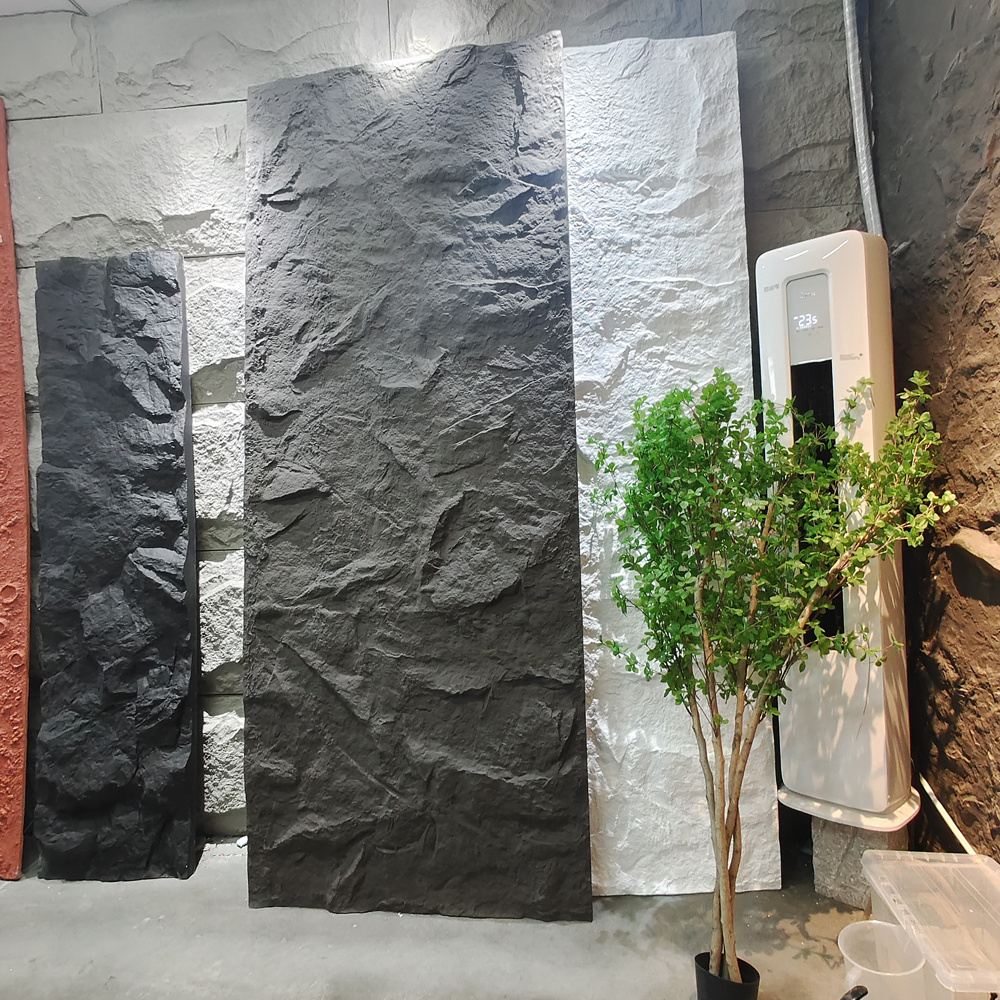 Light weight and cheap polyurethane faux stone wall panels PU 3d rock stone waterproof wall paneling for walls