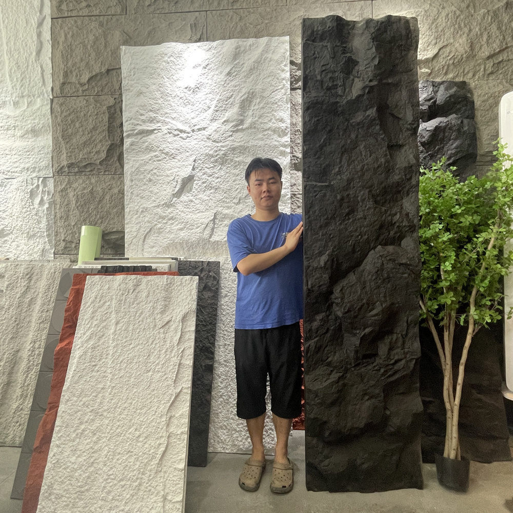 Artificial stone panelmushroom wall panels outdoor Cheapest exterior PU Faux stone wall cladding