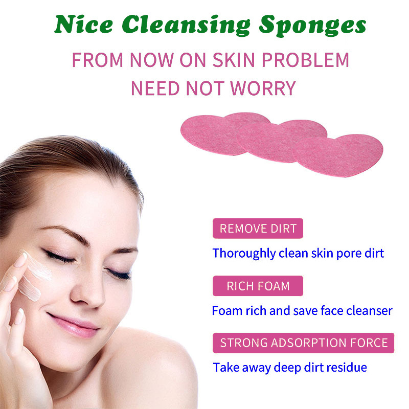 Popular Wholesale Reusable Facial Compressed Cleansing Sponge Expanding Cellulose Sponge Face Cloth Cellulose Cosmetic Pads