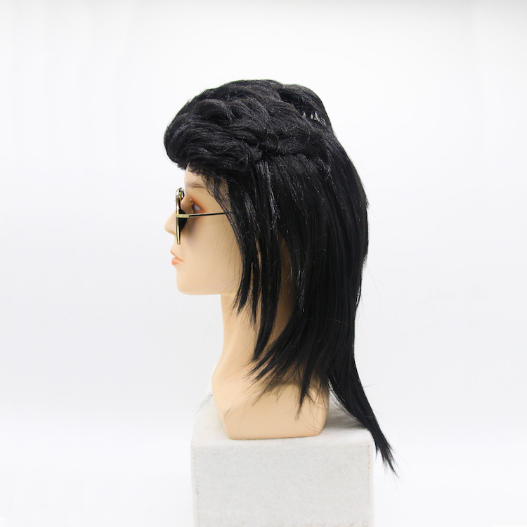 Funny play party halloween synthetic mens mullet wig