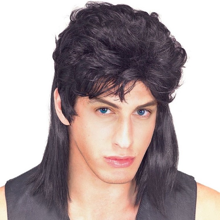 Funny play party halloween synthetic mens mullet wig