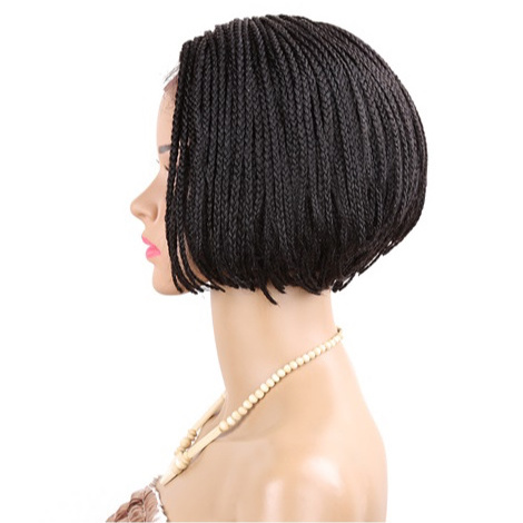 Short bob lace front wig braid synthetic wigs for women