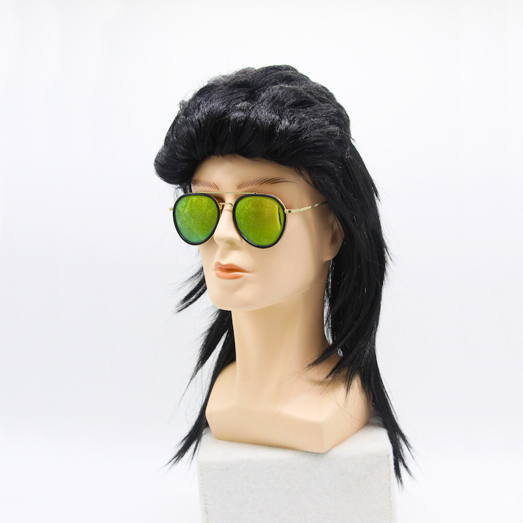 Funny play party halloween synthetic mens mullet wig