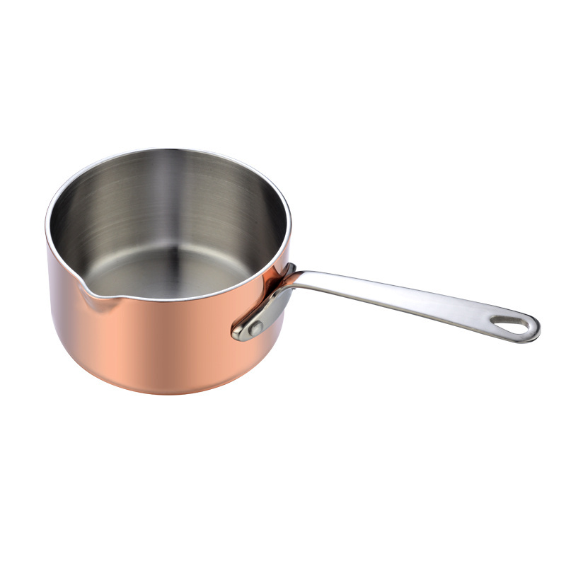 Hot Sale Restaurant Mini Copper Pot With Handle Stainless Steel Sauce Pan