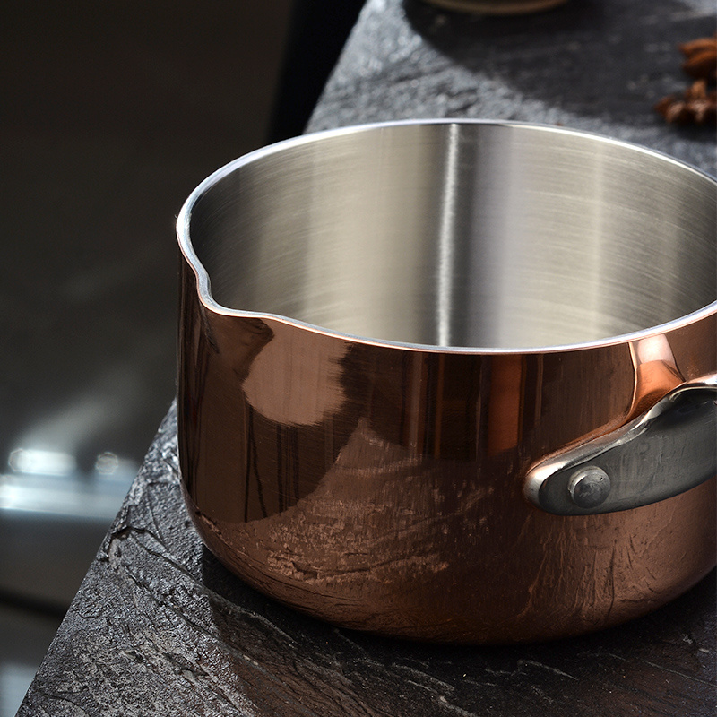 Hot Sale Restaurant Mini Copper Pot With Handle Stainless Steel Sauce Pan