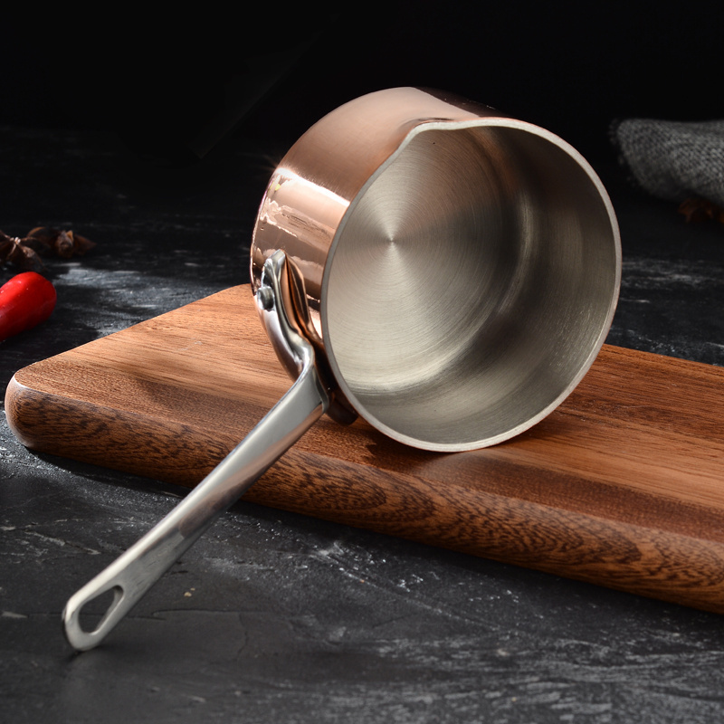 Hot Sale Restaurant Mini Copper Pot With Handle Stainless Steel Sauce Pan