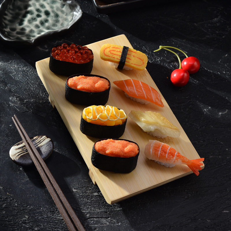 Japanese restaurant Sushi Bamboo Serving Plate Tableware Sushi Board Cutting Tray set