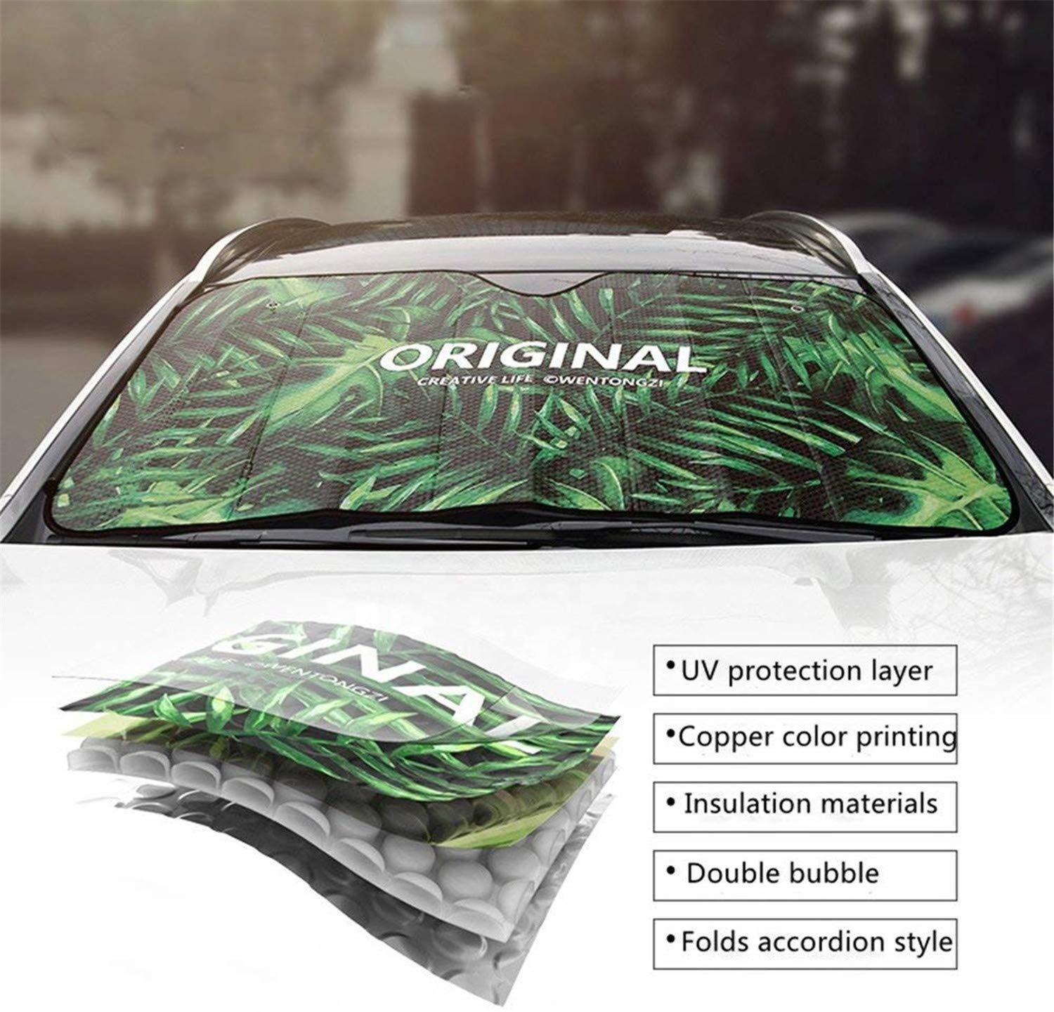 Ocean Eco Friendly Folding Sun Shade for Car Wind Shield Sun Shade Front Window Sunshade Windscreen Car Umbrella