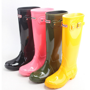 women's red custom wrestling horse riding colorful wellington rain boots for lady Pvc Shoe for Men lining Waterproof Rain Boots