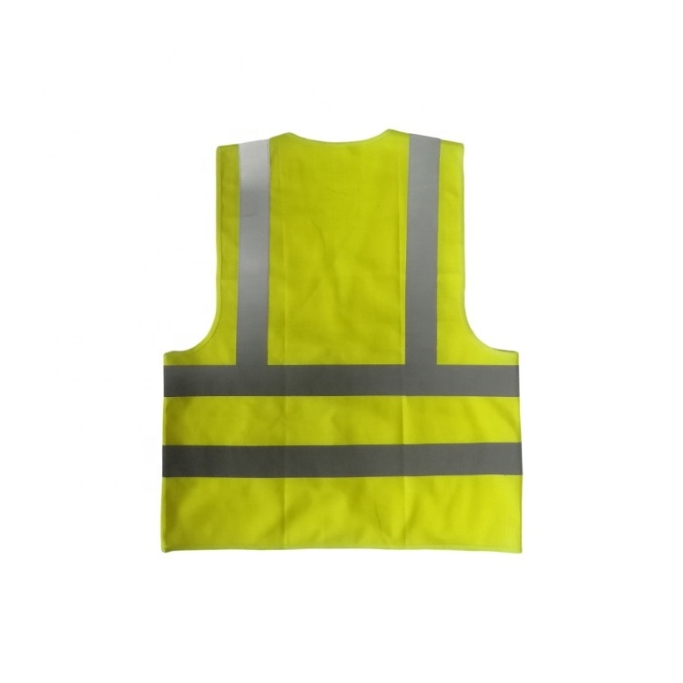 Custom Logo Fabric Reflective Protective Safety Vest  with 2 Inch 5CM High Visibility Reflective Tape 100% Polyester Mesh Zipper