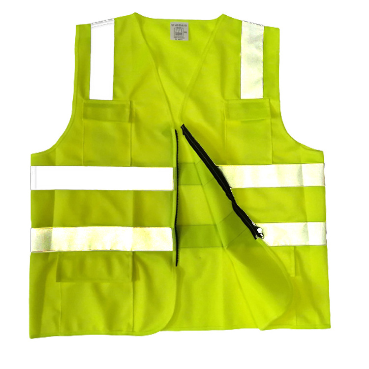 Logo Reflecting Security Working Vest Hi Vis Printing Safety Reflective Vest With Pockets High Visibility Clothing