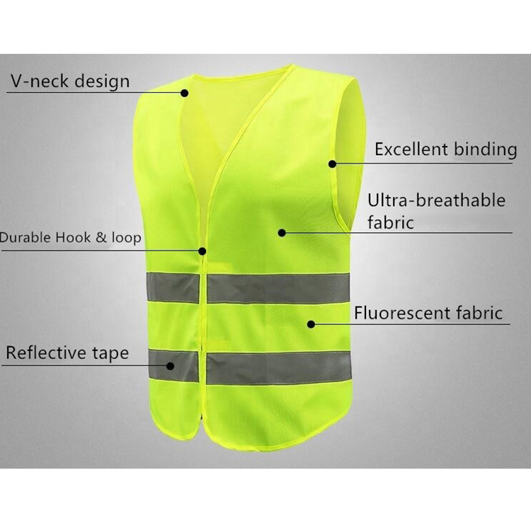 High Quality Safety  orange traffic vests mens hi-vis custom customised reflective safety work vest with logo with pockets