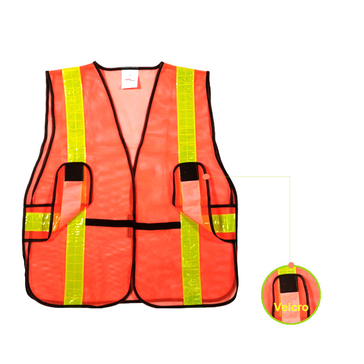 reflective safety vest construction mens hi-viz yellow and orange custom customised reflective safety work vest with logo vest