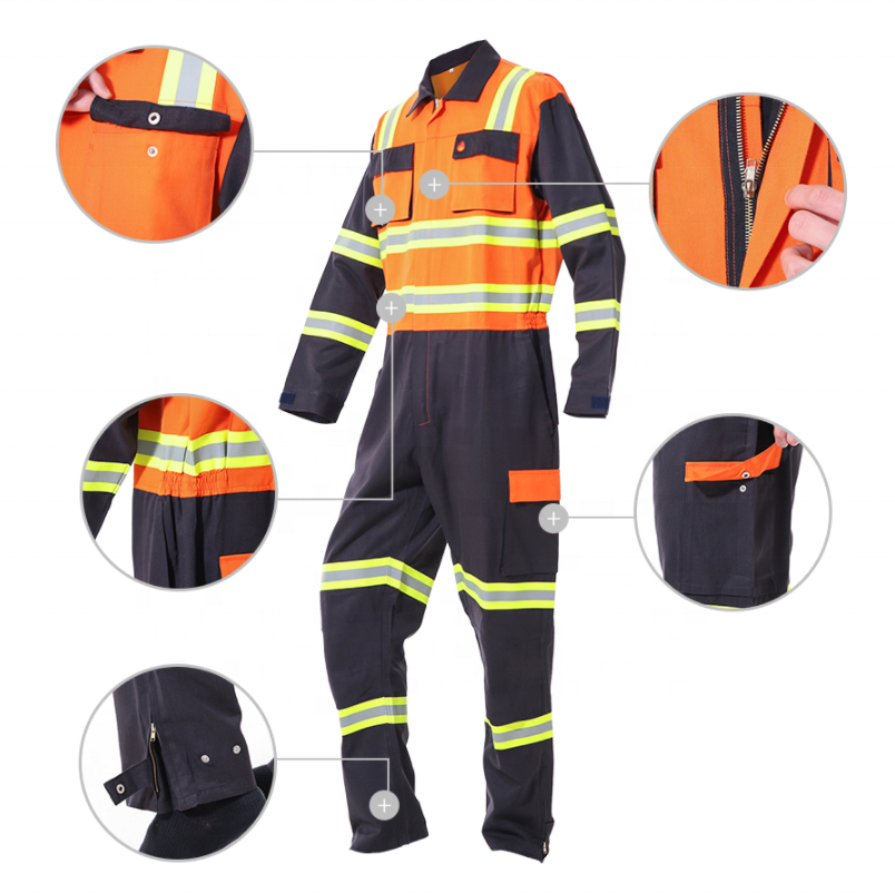 Working Uniform Workwear Reflective Safety Overall Coverall Working Clothes Custom Logo Antistatic ESD workwear clothes suit