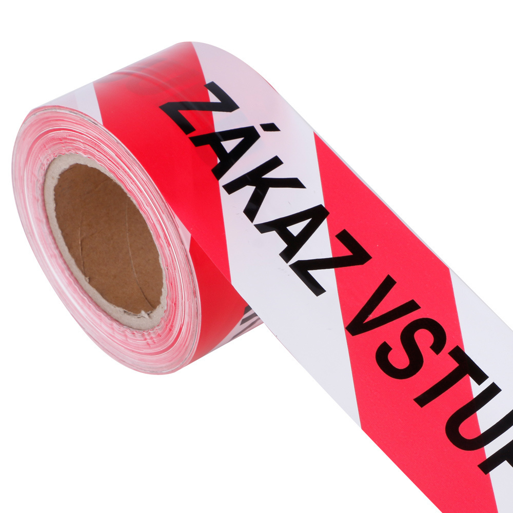 Non adhesive PE Road Blocking Barricade Tape Safety Maker Free Sample Printed Barrier Ribbon Safety Warning Caution Tape