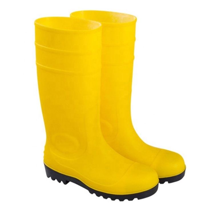 high quality  cheap waterproof clear pvc white safety wellington rain boots for men gumboots wholesale pvc protection rainboots