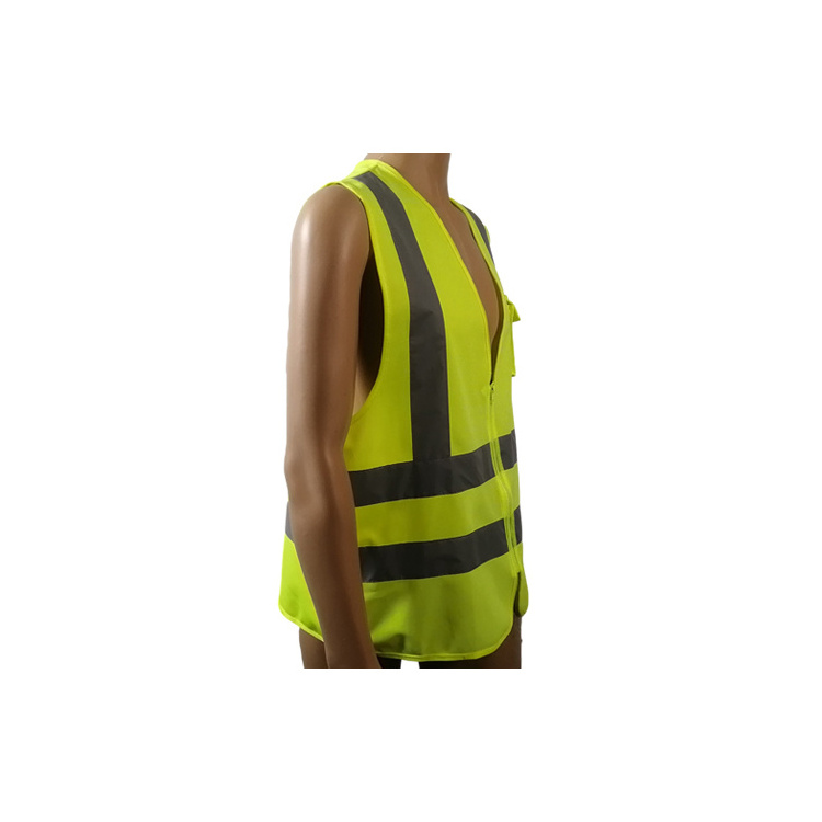 FBOsafety Reflective Polyester Safety Vest for Men Women with 1 Pocket and Zipper Front Hi Vis Construction Work Vest ANSI/ISEA