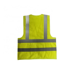 Custom Logo Fabric Reflective Protective Safety Vest  with 2 Inch 5CM High Visibility Reflective Tape 100% Polyester Mesh Zipper