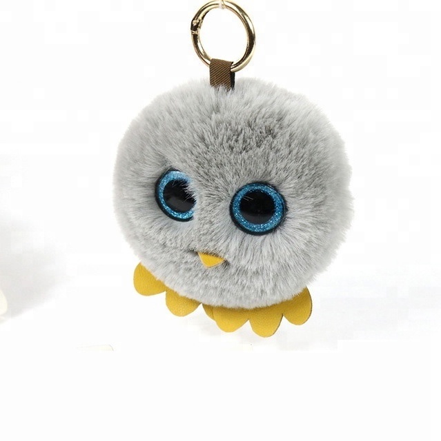 More styles brushy round shape small plush toy keychain