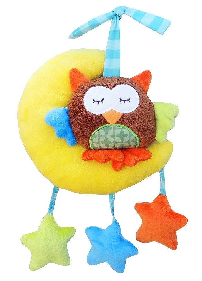 stuffed animal baby crib hanging toy with music