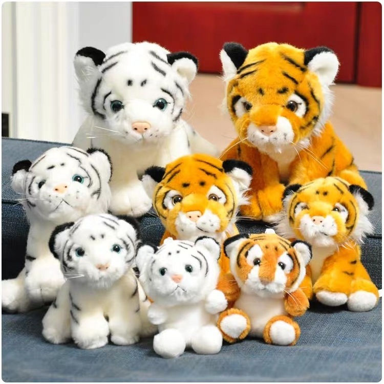 Dropshipping simulated lifelike plush toy tiger stuffed animal