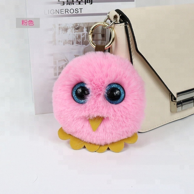 More styles brushy round shape small plush toy keychain