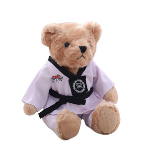 Cute taekwondo teddy bear doll